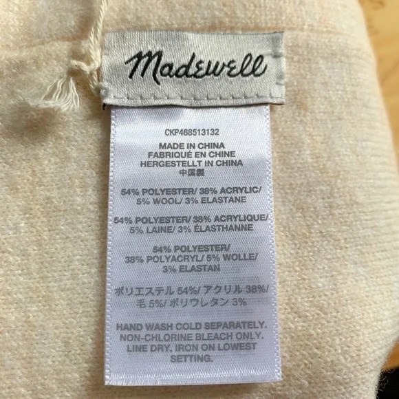 New Madewell Beanie Pom Pom Spellout Gray - Picture 3 of 7